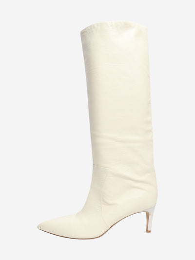 Cream leather knee-high boots - size EU 41 Boots Paris Texas 