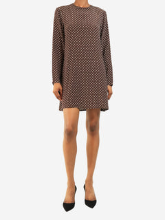 Brown polka dot mini dress - size XS
