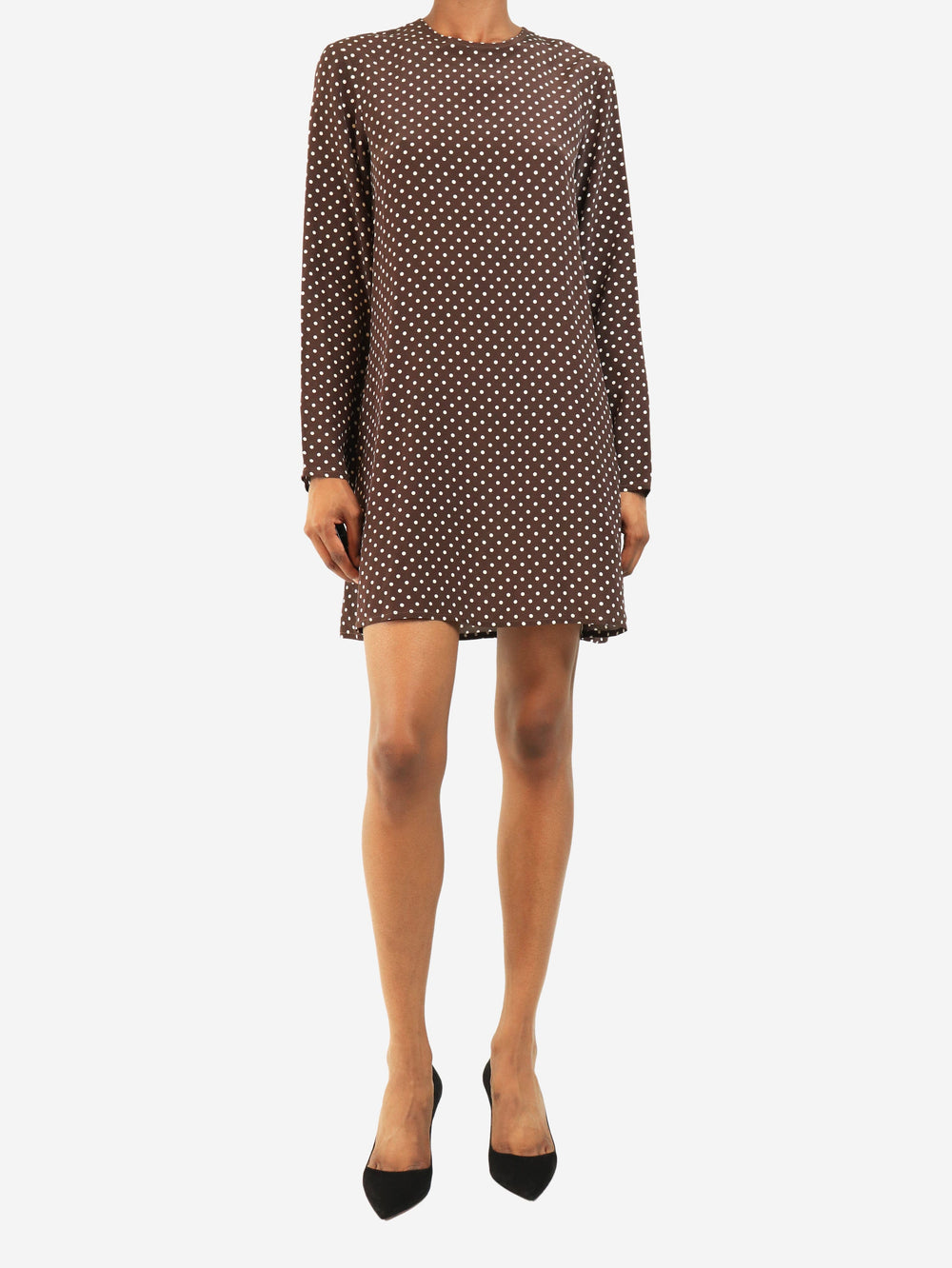 Brown polka dot mini dress - size XS Dresses Asceno 