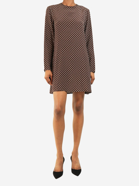 Brown polka dot mini dress - size XS product image