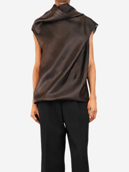 Nasu brown Eau organza top - size S product image