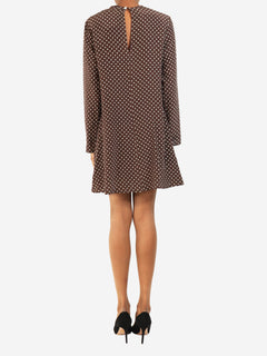 Brown polka dot mini dress - size XS