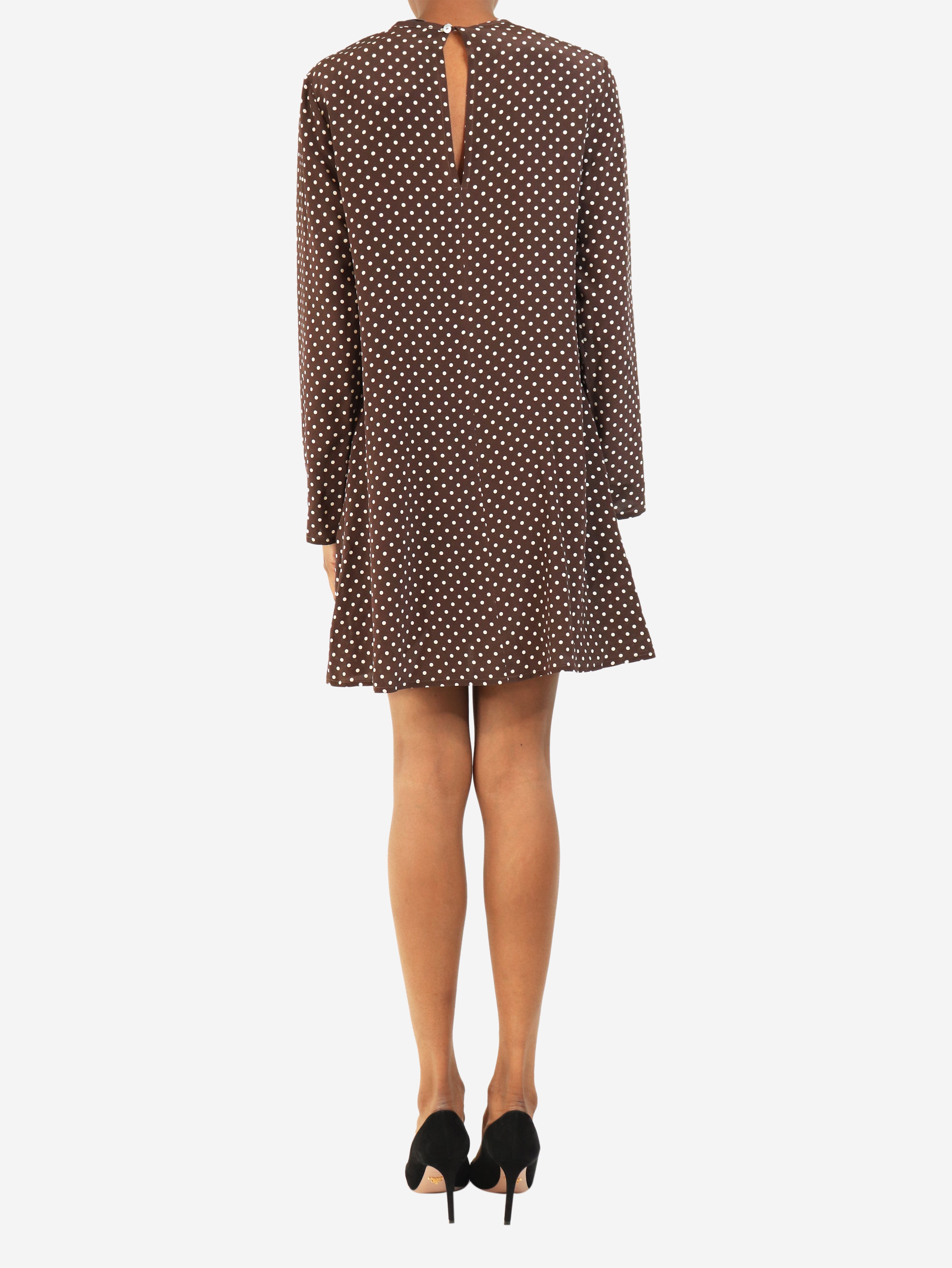 Brown polka dot mini dress - size XS
