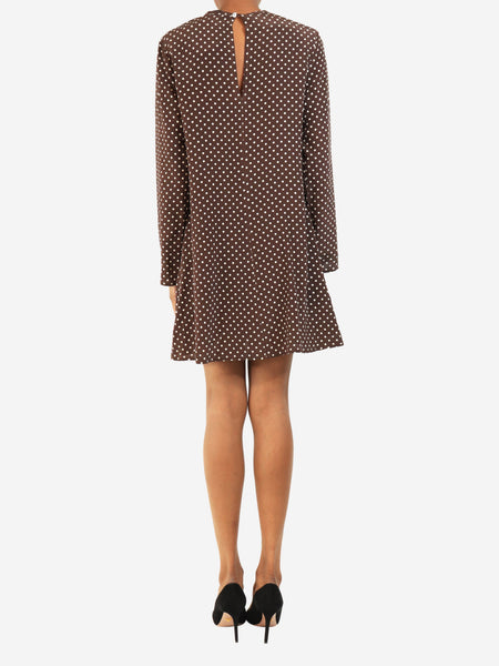 Brown polka dot mini dress - size XS alternate image