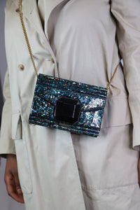 Elie Saab Green glittery shoulder bag