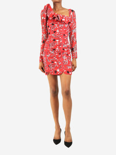 Pink ruched mini dress - size UK 4 Dresses self-portrait 
