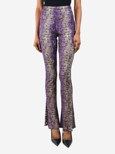 Purple leopard trousers - size UK 8 Trousers KNWLS 