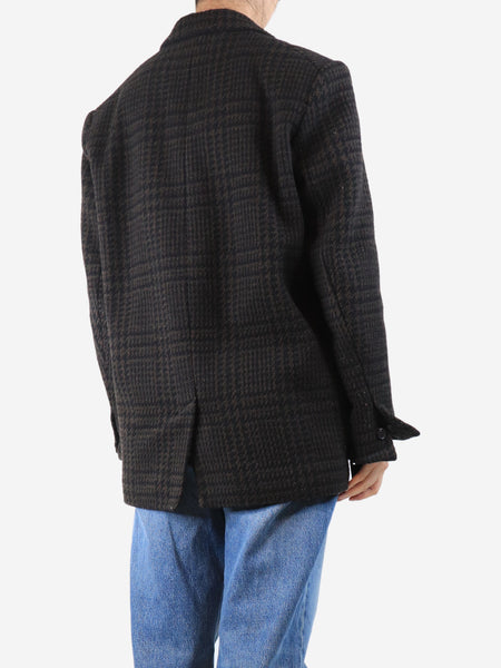 Brown houndstooth wool-blend jacket - size UK 12 alternate image