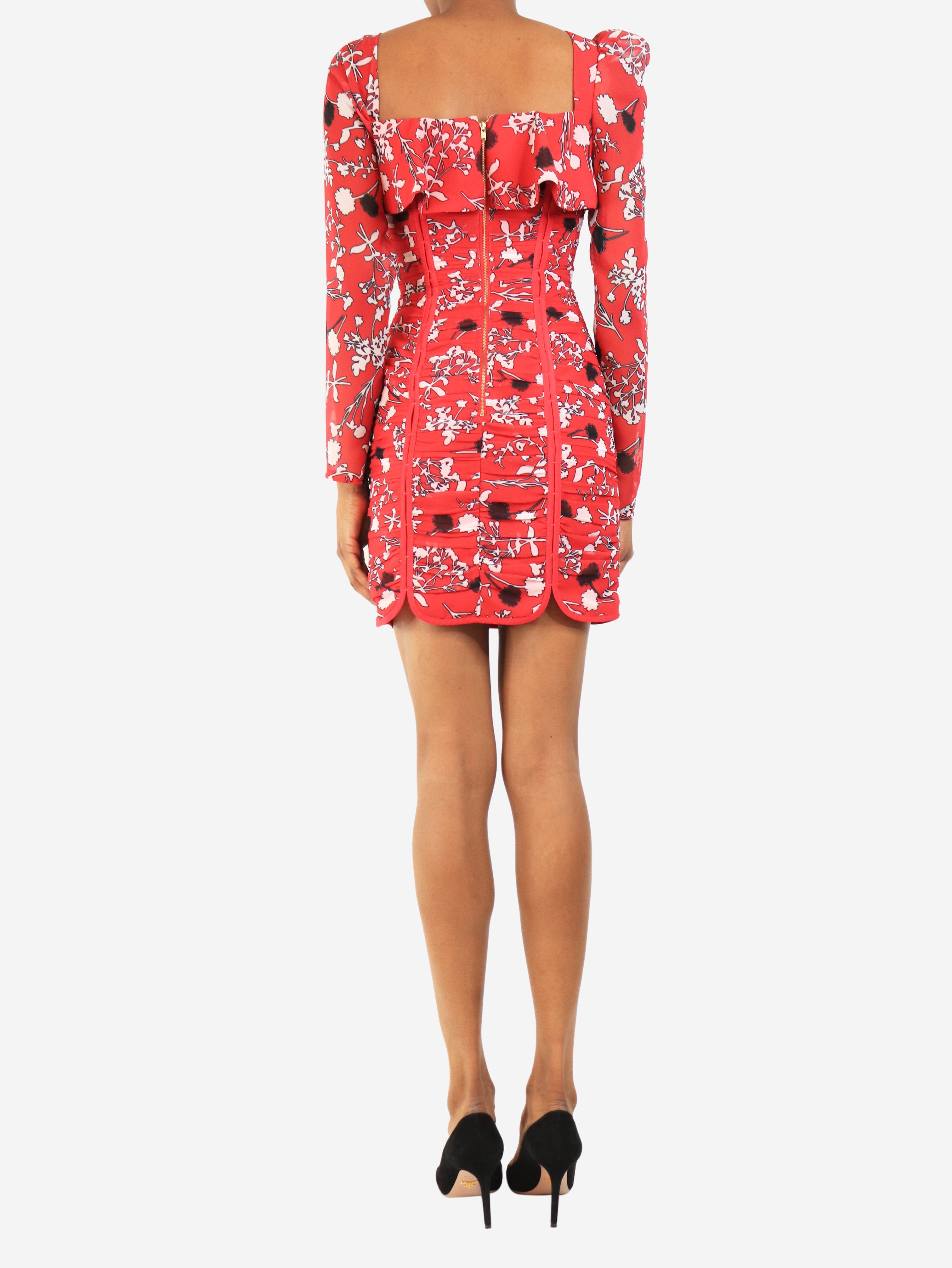 Pink ruched mini dress - size UK 4 Dresses self-portrait 