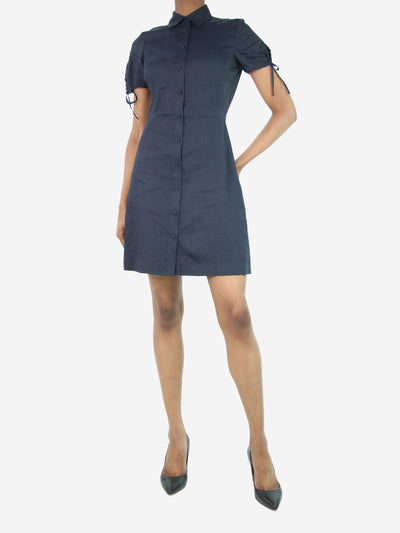 Blue linen-blend shirt dress - Size UK 6 Dresses Theory 