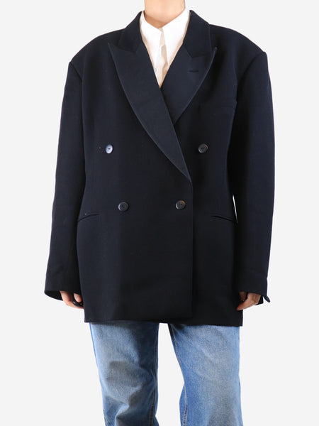 Black double-breasted wool jacket - size UK 10 product image