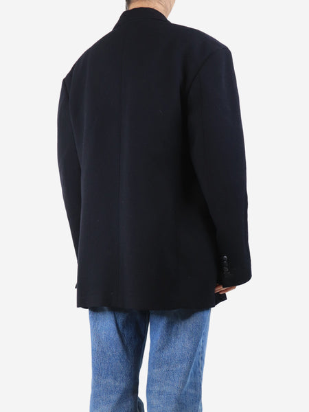 Black double-breasted wool jacket - size UK 10 alternate image