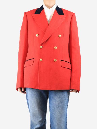 Red double-breasted jacket - size UK 18 Coats & Jackets Gucci 