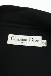 Christian Dior Black wool-blend long jacket - size UK 10