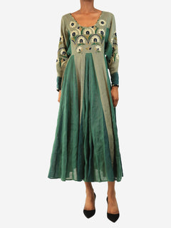 Green floral two-tone maxi dress - size XS Dresses Vita Kin 