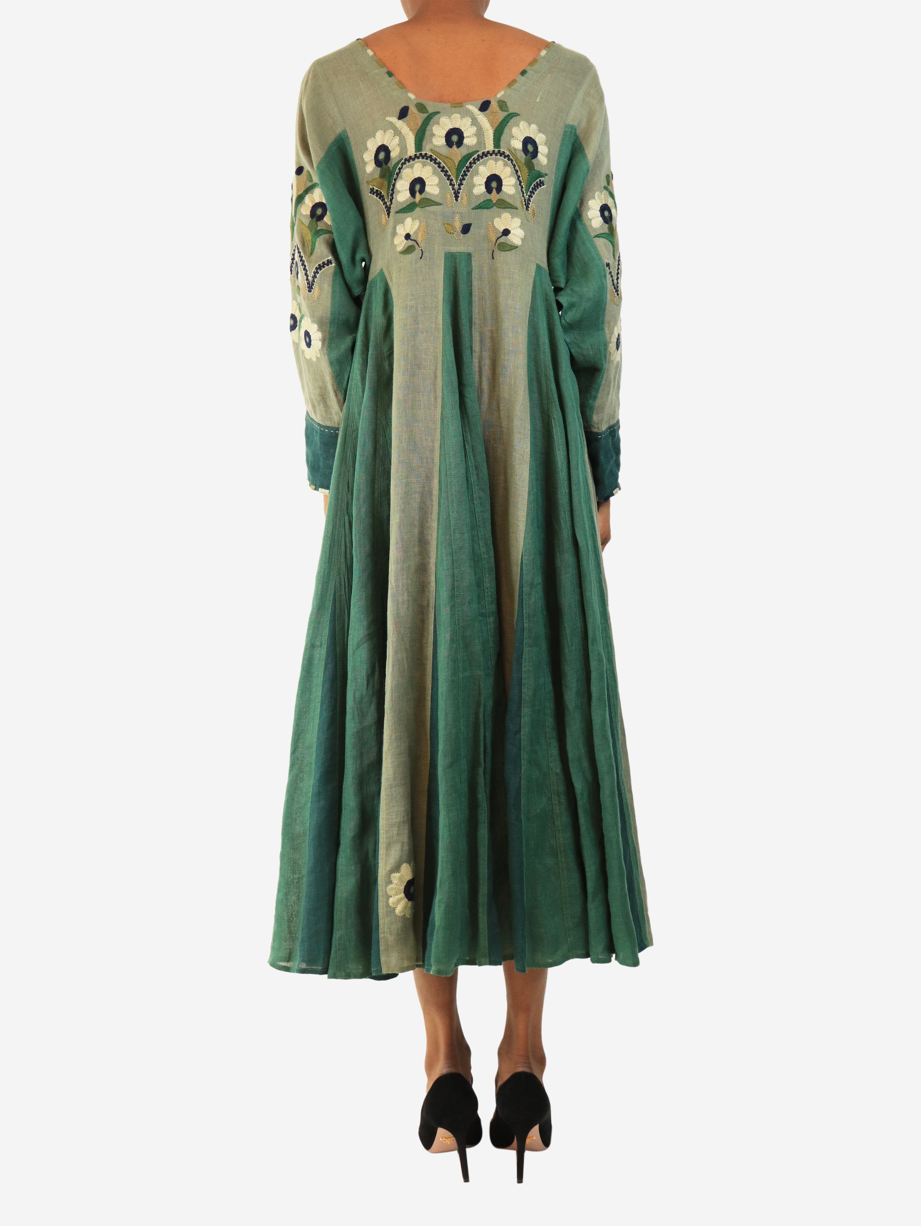 Green floral two-tone maxi dress - size XS Dresses Vita Kin 