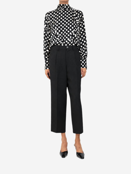 Black vintage tapered wool trousers - size XS alternate image
