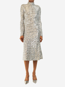 Silver sequin midi dress - size UK 6 Dresses Rebecca Vallance 