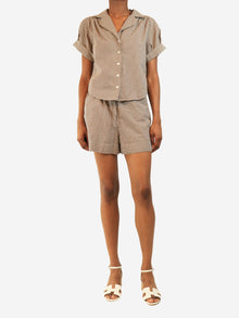 Brown gingham shirt and shorts set - size XS Sets Veronica Beard 