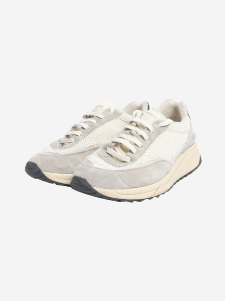Grey suede woven trainers - size EU 39 (UK 6) alternate image