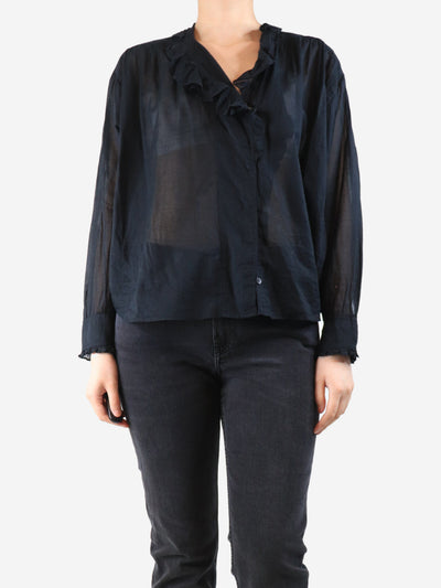 Black sheer frill top - size UK 12 Tops Marant Etoile 