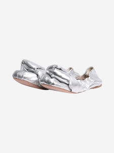 Miu Miu Silver metallic leather ballet flats - size EU 39