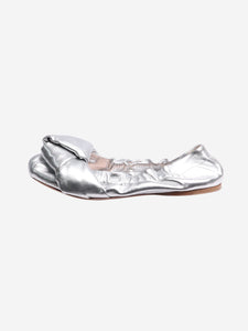 Miu Miu Silver metallic leather ballet flats - size EU 39