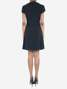 Theory Black short sleeve mini dress - size UK 4