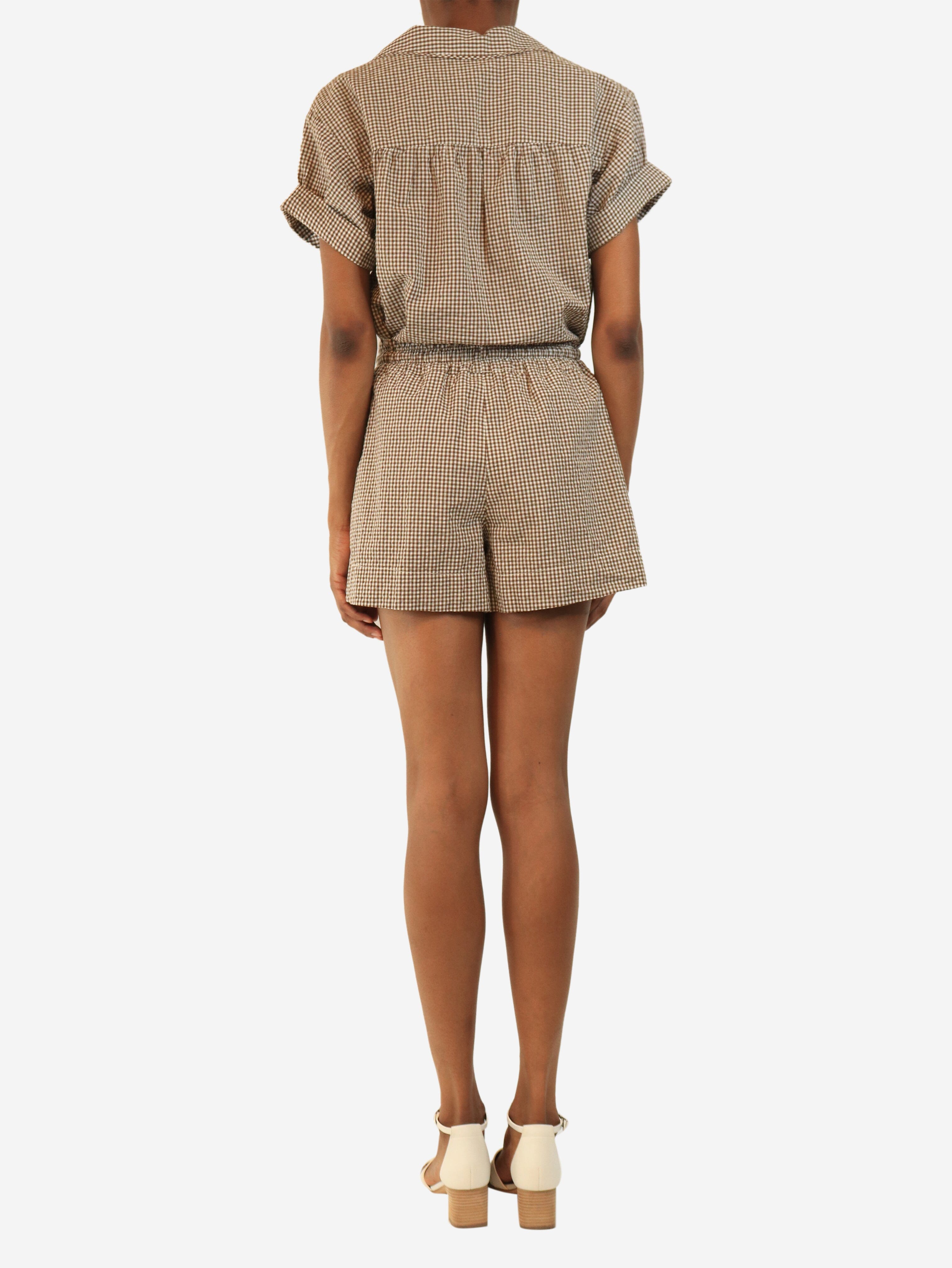 Brown gingham shirt and shorts set - size XS Sets Veronica Beard 