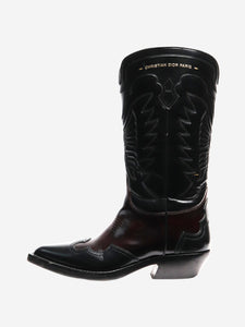 Christian Dior Black colour-block western boots - size EU 39