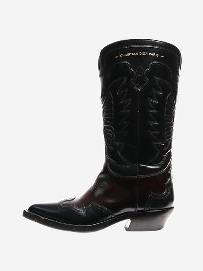 Black colour-block western boots - size EU 39 Boots Christian Dior 