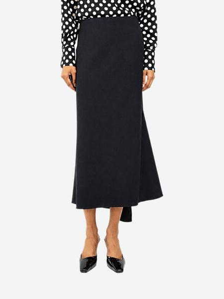 Navy A-line midi skirt - size UK 8 product image
