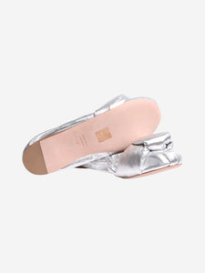 Miu Miu Silver metallic leather ballet flats - size EU 39