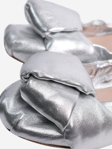 Miu Miu Silver metallic leather ballet flats - size EU 39