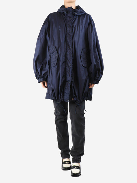 Navy nylon raincoat - size UK 10 product image