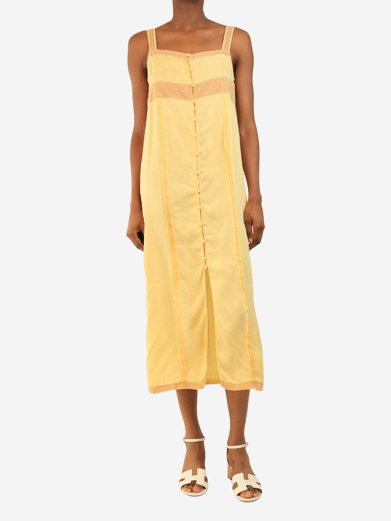 Yellow lace-trim slip dress - size XS Dresses Bimba y Lola 
