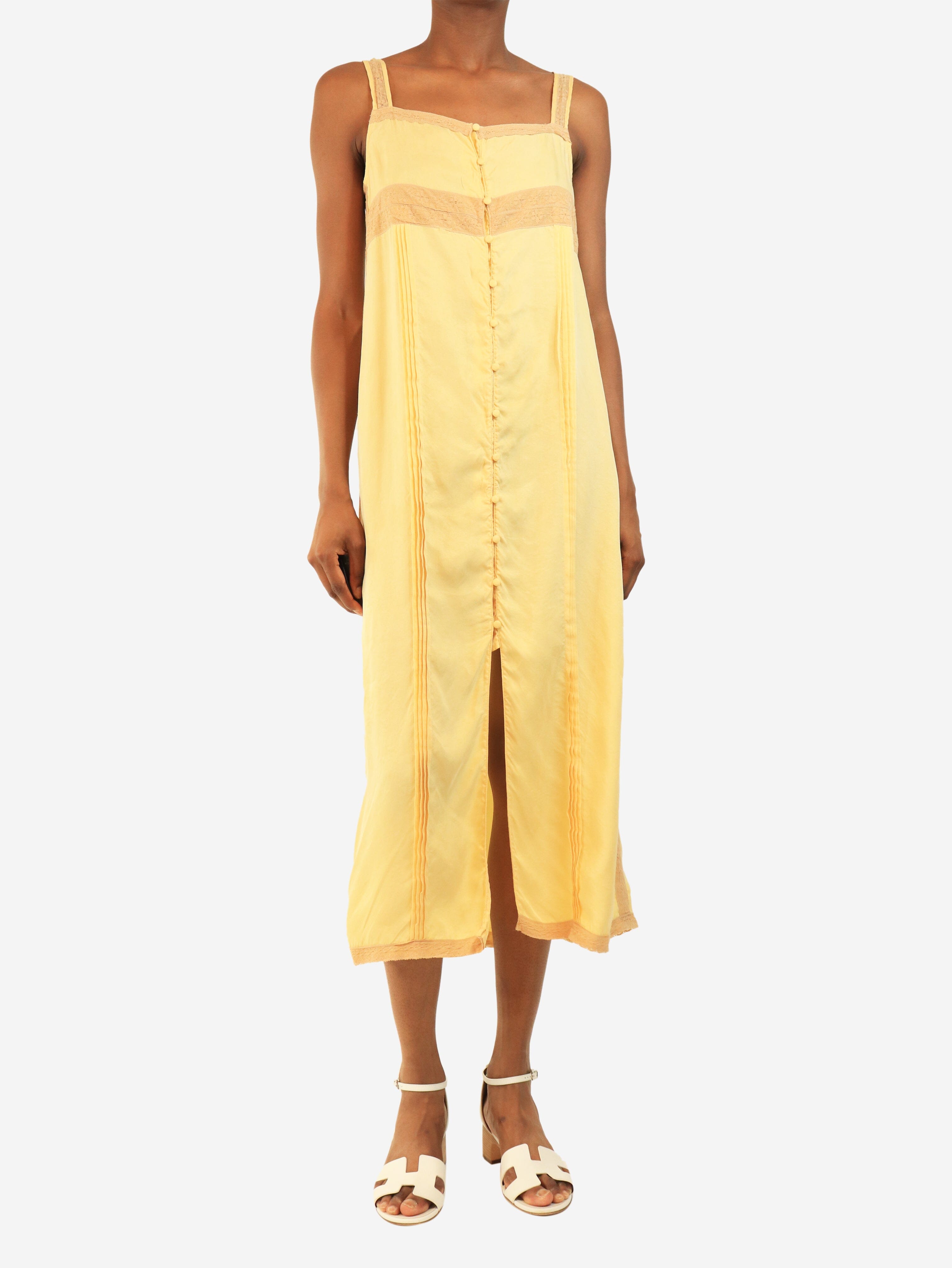 Yellow lace-trim slip dress - size XS Dresses Bimba y Lola 