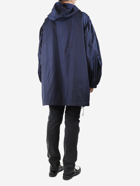 Navy nylon raincoat - size UK 10 alternate image