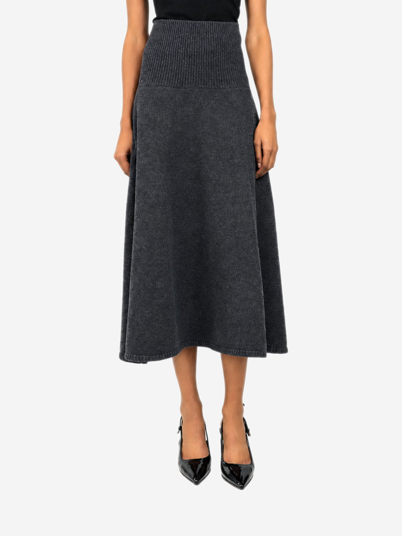 Dark grey wool maxi skirt - size XS Skirts ARAKII 