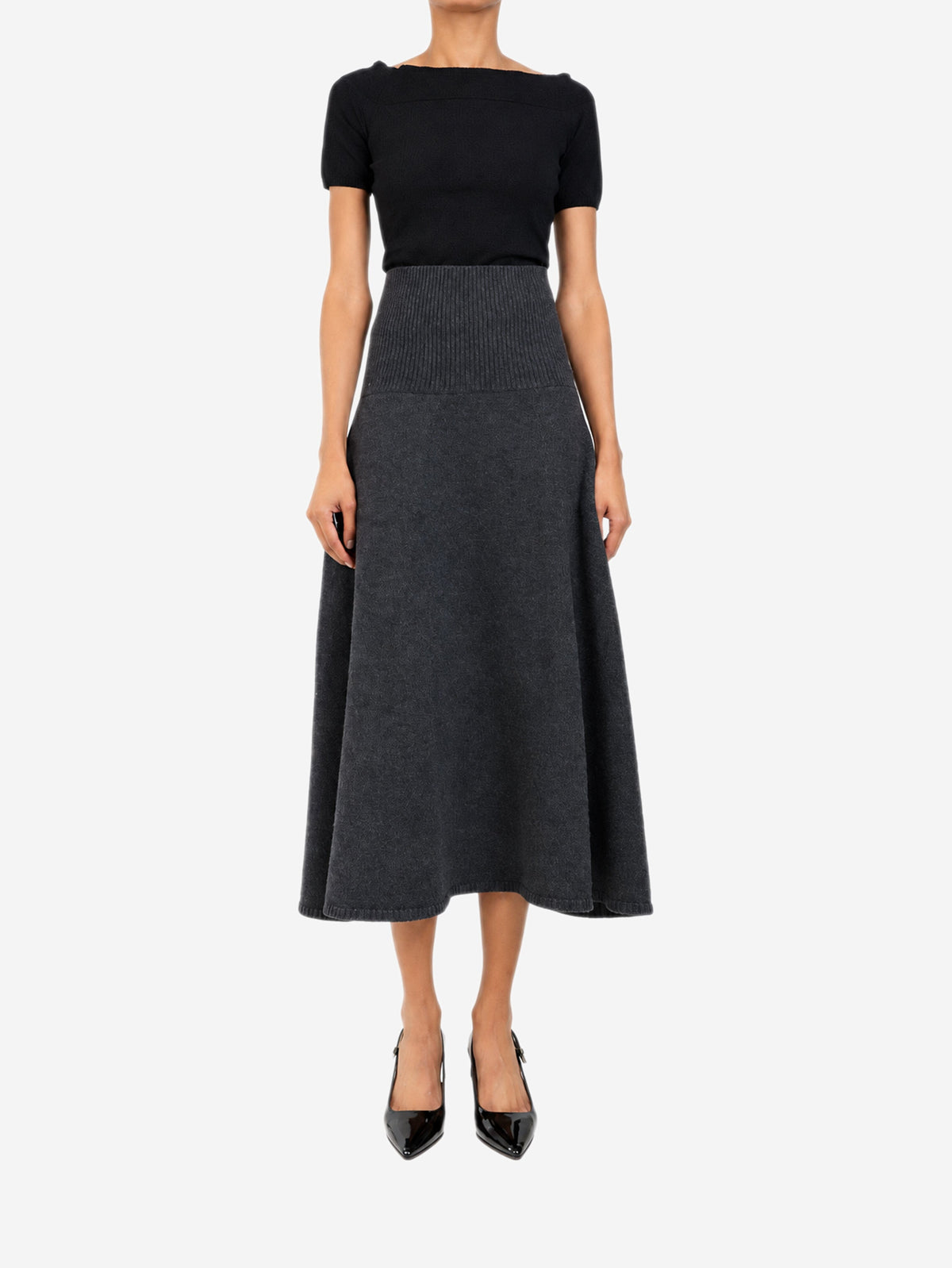 Dark grey wool maxi skirt - size XS Skirts ARAKII 