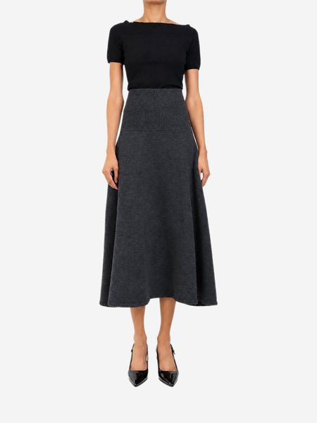 Dark grey wool maxi skirt - size XS alternate image
