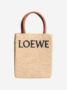 Loewe Neutral small raffia logo bag