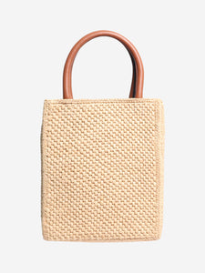 Loewe Neutral small raffia logo bag