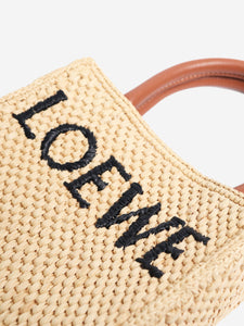 Loewe Neutral small raffia logo bag