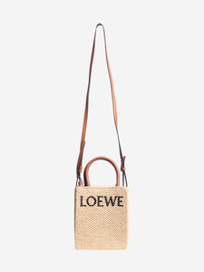 Loewe Neutral small raffia logo bag