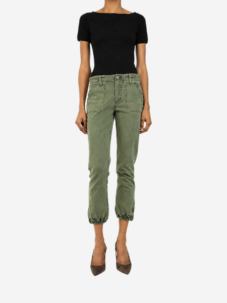 Green cuffed jeans - size UK 6 alternate image