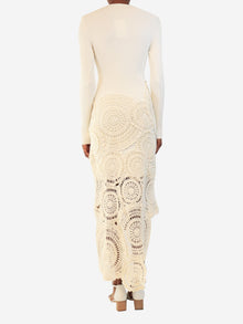 Cream ribbed crochet-knit dress - size XS Dresses Aje 