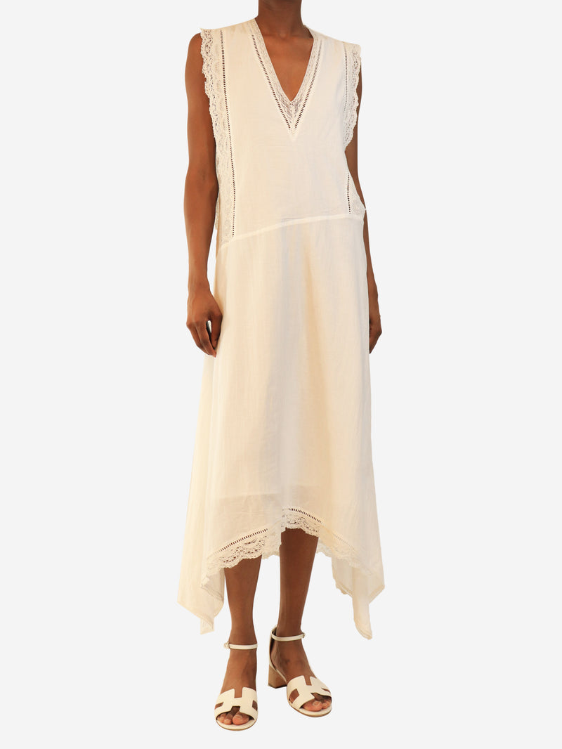 White Rerol asymmetric cotton dress - size S