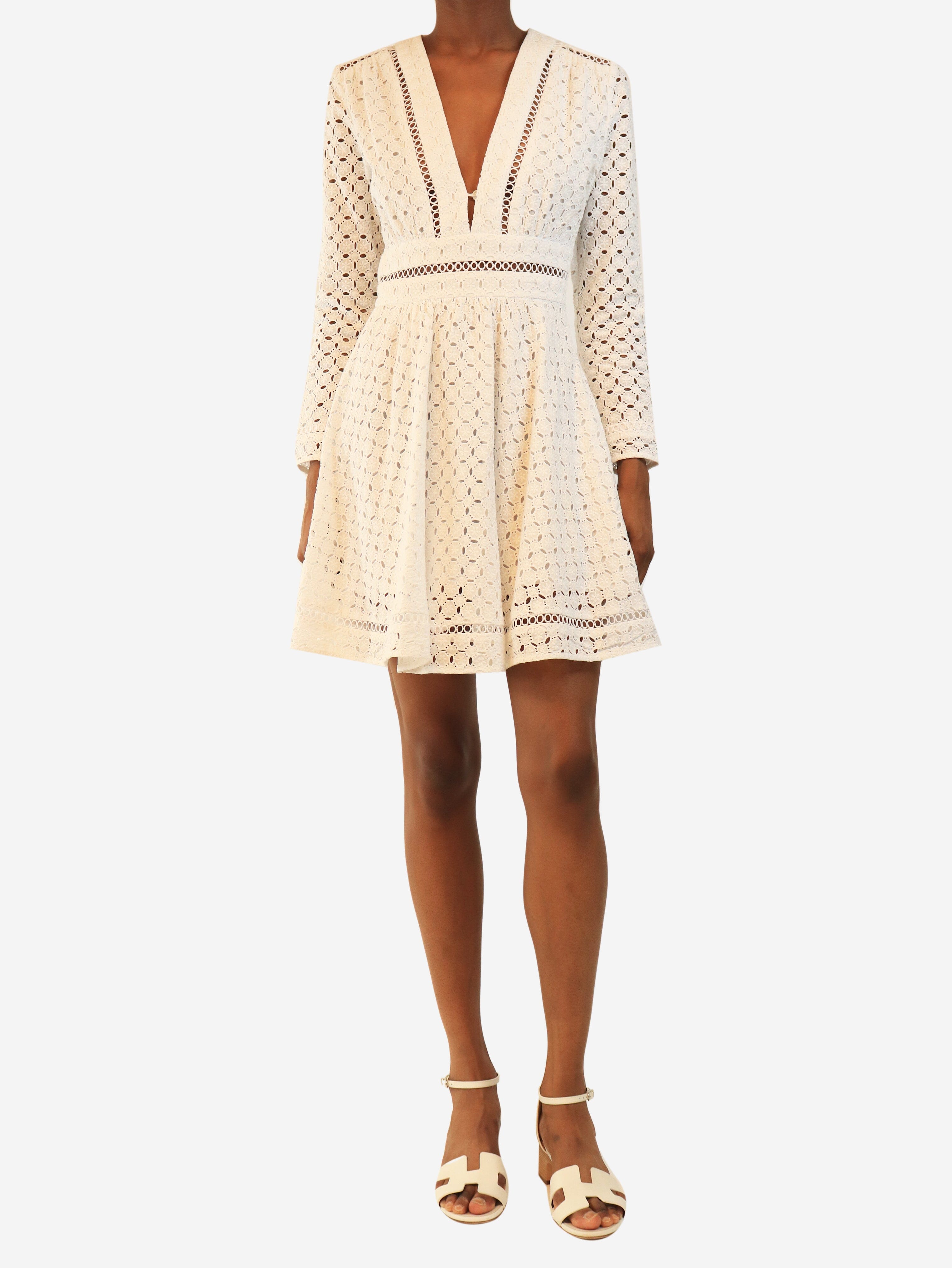 White broderie anglaise dress - size UK 8 Dresses Zimmermann 