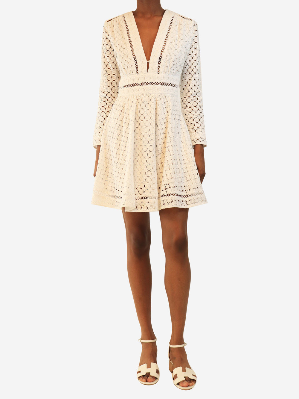White broderie anglaise dress - size UK 8 Dresses Zimmermann 